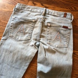 Seven Light Denim 27 Flared "A" Pocket Denim Jeans